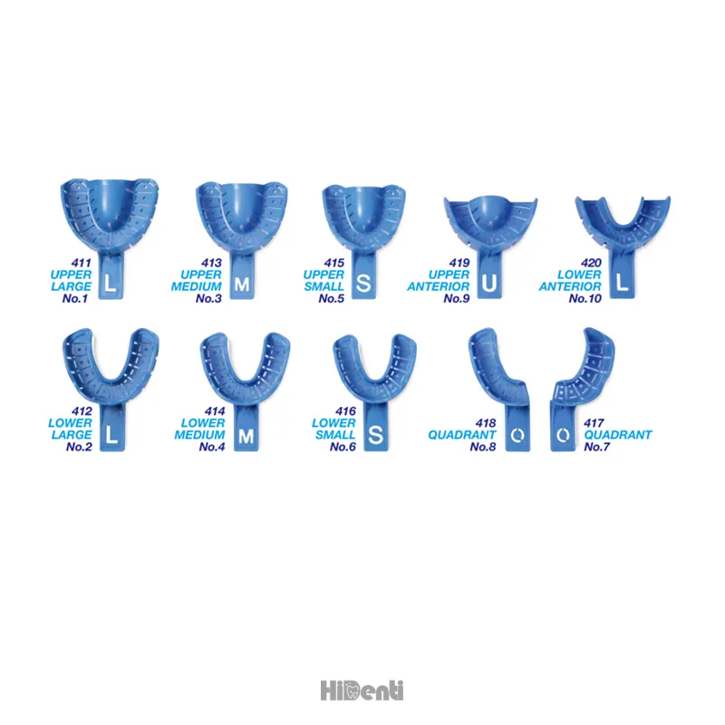 Disposable Impression Trays With Rim Lock تری ایمپلنت لبهدار 10 عددی پرمیوم پلاس Premium Plus