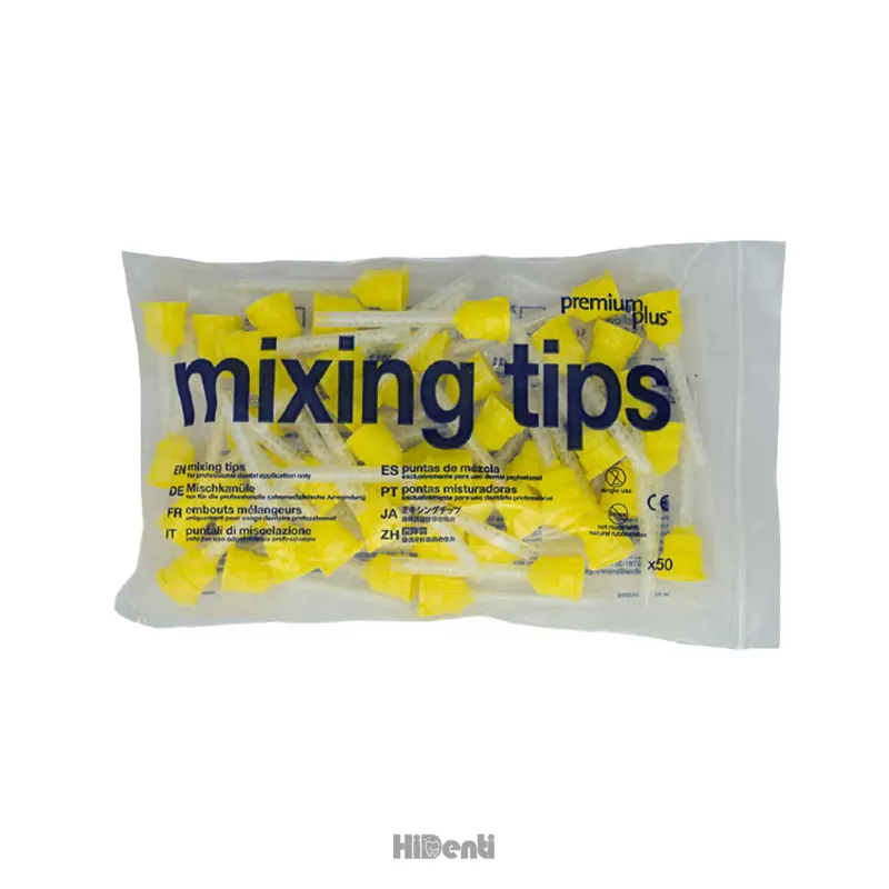 mixing tips yellow میکسینگ تیپ زرد Mixing Tips بسته 50 عددی